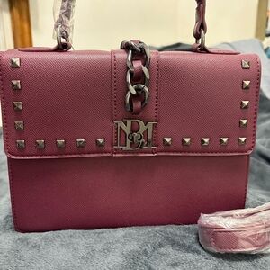 Elegant Burgundy Studded Women's Bag